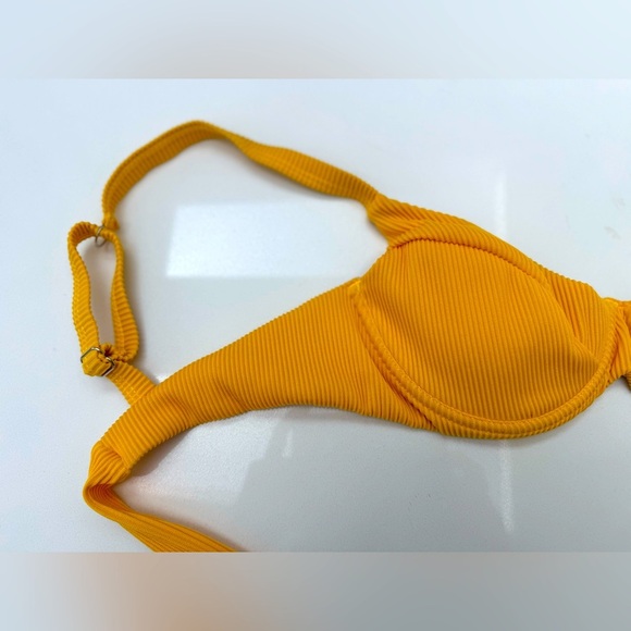 Yellow Ribbed Bikini Top: Eligible 3/$25 - Picture 7 of 9